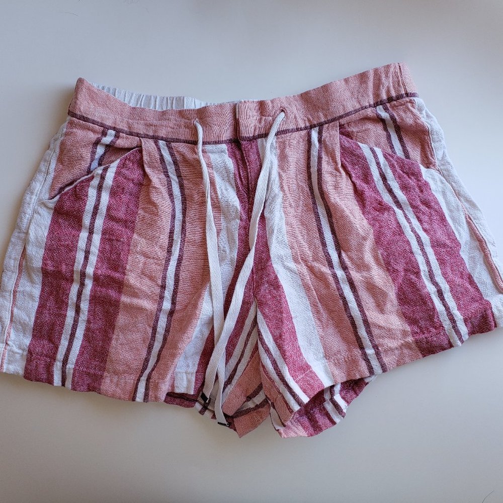 Striped Linen Blend Shorts Old Navy